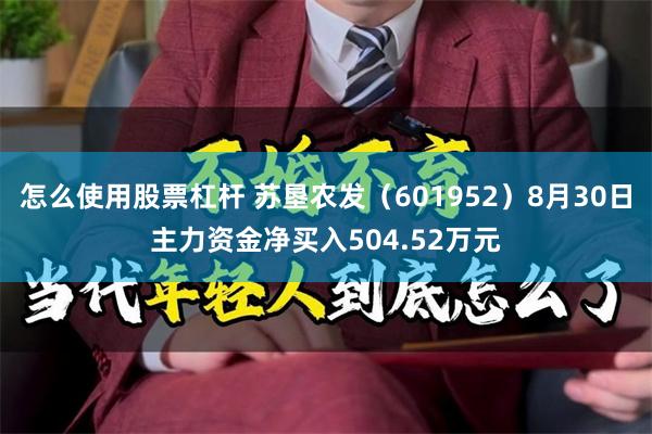 怎么使用股票杠杆 苏垦农发（601952）8月30日主力资金净买入504.52万元