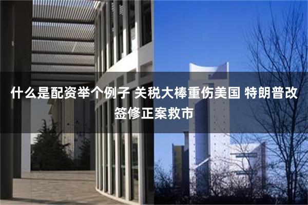 什么是配资举个例子 关税大棒重伤美国 特朗普改签修正案救市